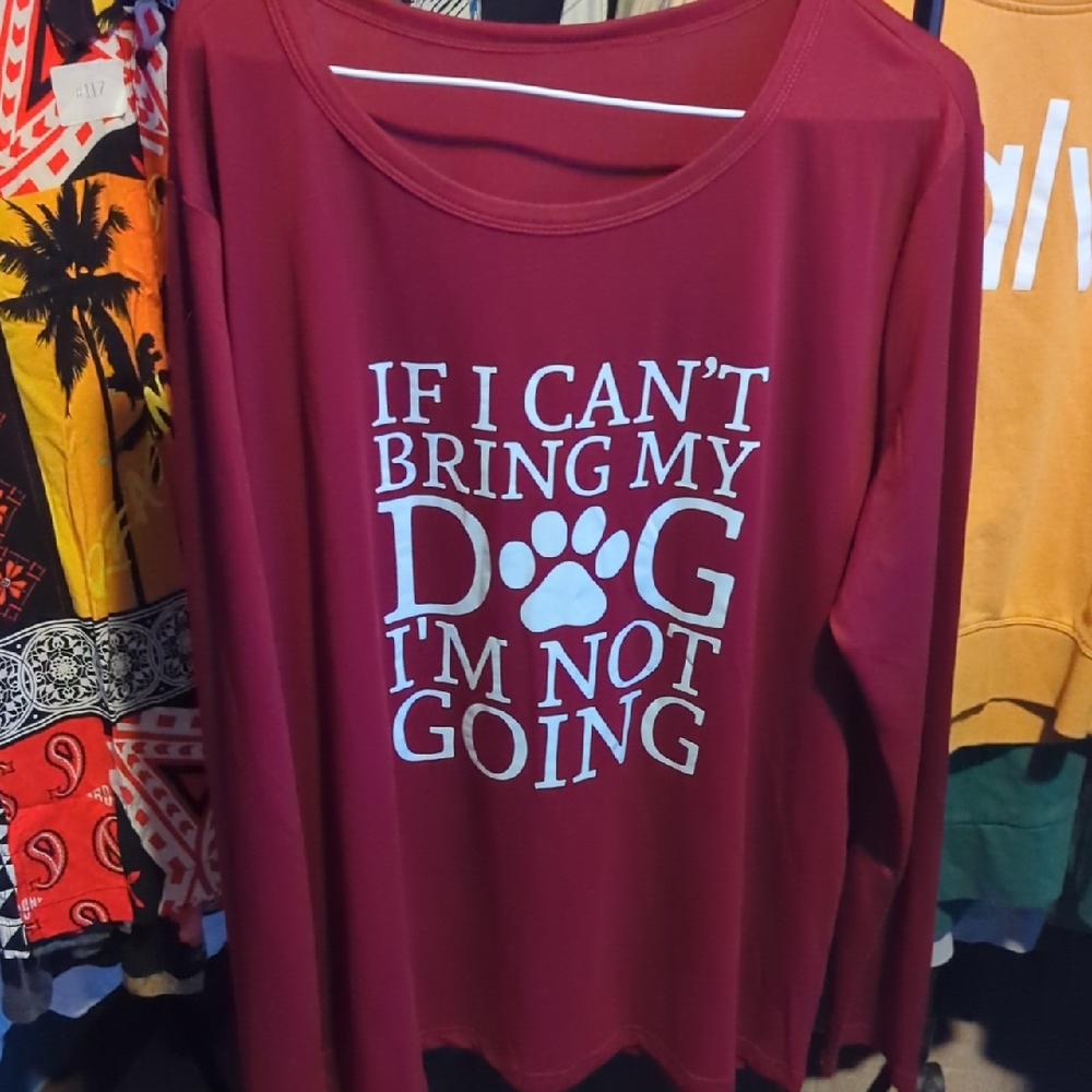 Dog Lover's Burgundy Long Sleeve Shirt